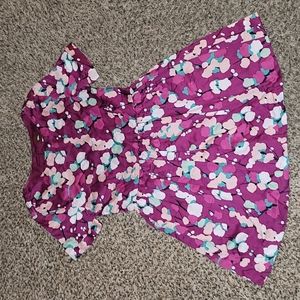 Tea collection girls dress size 6 purple floral print zip up cotton